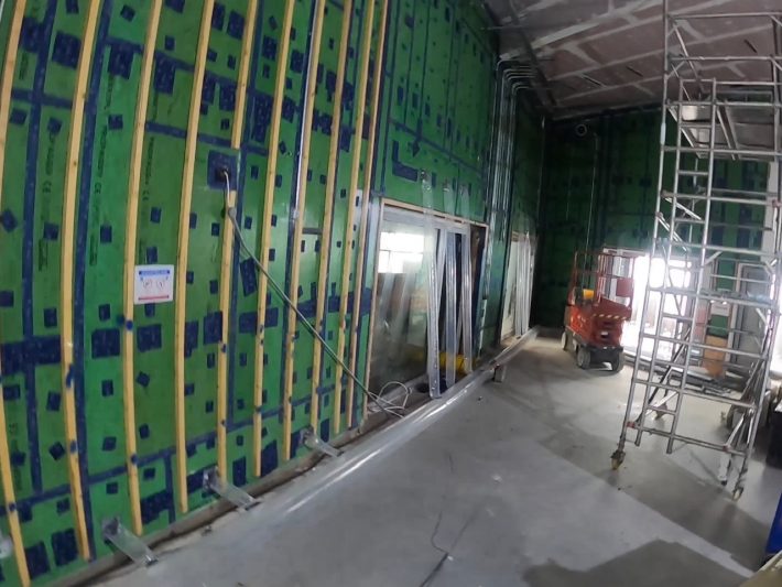 Image of a room under construction with drying equipment installed